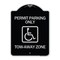 Signmission Accessible Permit Parking Tow-Away Zone W/ Heavy-Gauge Aluminum Sign, 24" x 18", BS-1824-24354 A-DES-BS-1824-24354 - alternate 1